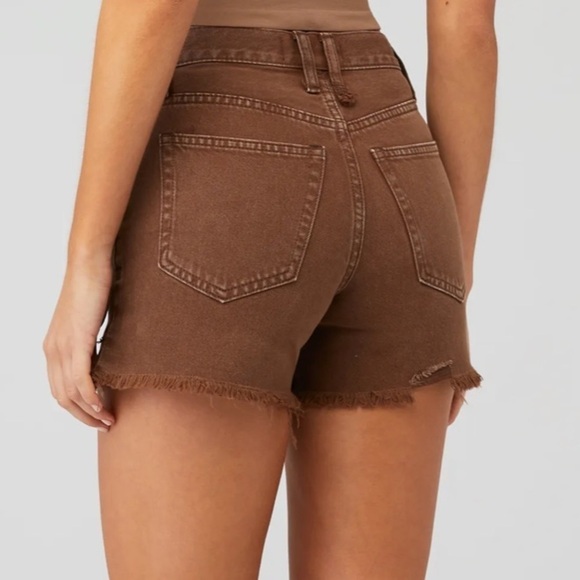 NWT Free People Makai High Rise Cutoff Shorts in Washed Chocolate - Picture 4 of 10